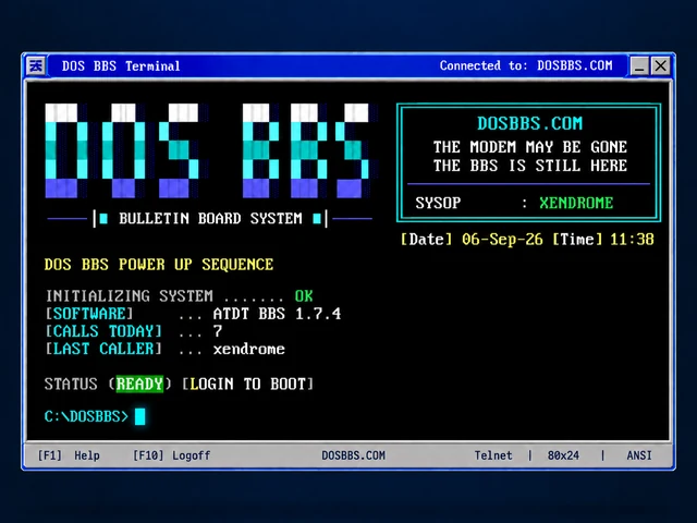 DOS BBS retro terminal screen
